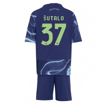 Ajax Josip Sutalo #37 Maglia Gara Trasferta Repliche 2025-26 Bambino Maniche Corte